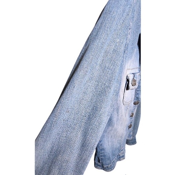 VINTAGE vtg SMALL S Hydraulic‎ Blue Jean Demim Jacket Tailored Blazer Style - Picture 7 of 9